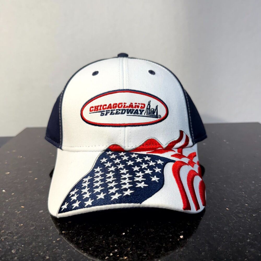 NASCAR Chicagoland Speedway White Adjustable Racing Hat NEW